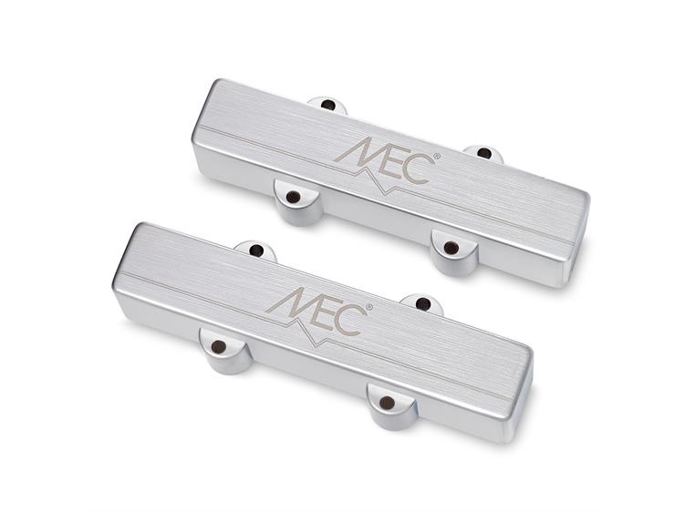 MEC Active J/J-Style Bass Pickup Set Metal Cover, 4-String - Brushed Chrome