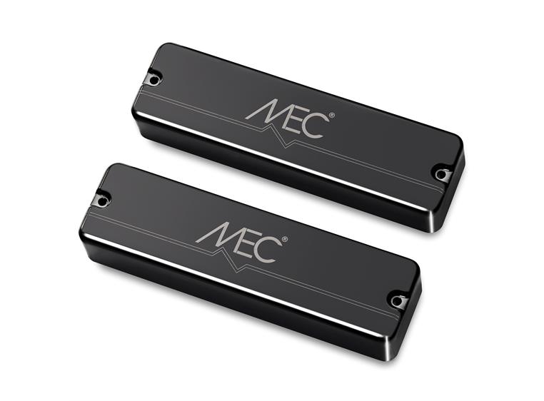 MEC Active Soapbar Bass Pickup Set Metal Cover, 6-String - Black Chrome