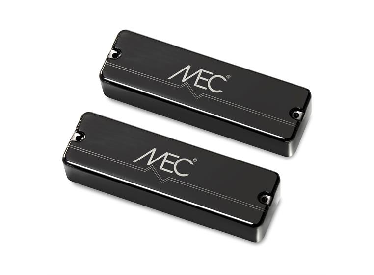 MEC Active Soapbar Bass Pickup Set Metal Cover, 5-String - Black Chrome