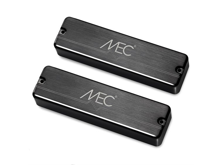 MEC Active Soapbar Bass Pickup Set Metal Cover, 6-Str. Brushed Black Chrome