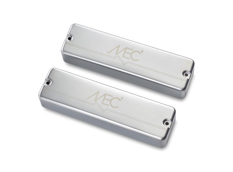MEC Active Soapbar Bass Pickup Set Metal Cover, 6-String - Brushed Chrome